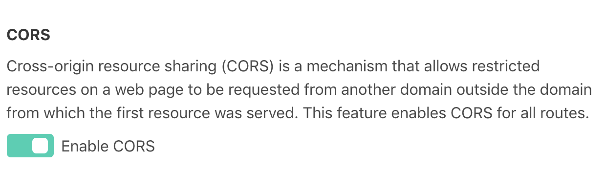 Cors feature switch